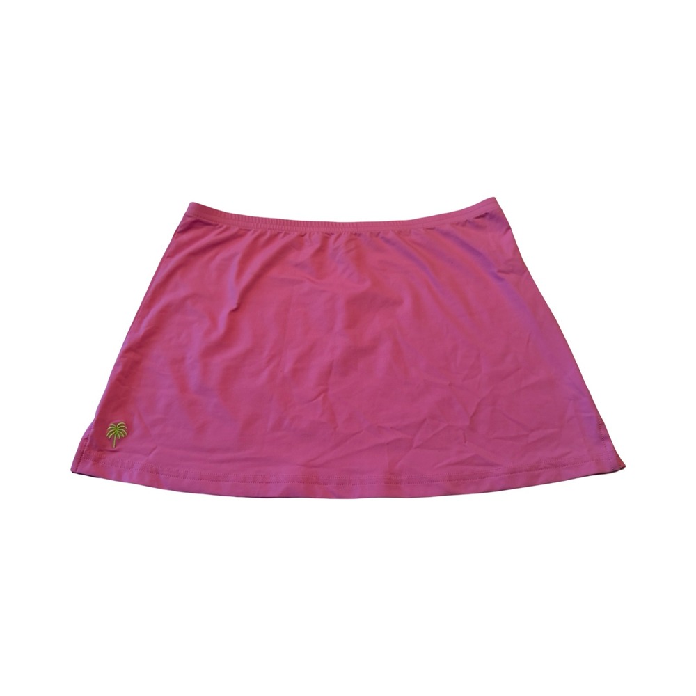 Lilly Pulitzer Pink Swim Skirt Cover Up Palm Tree Logo Women Size S